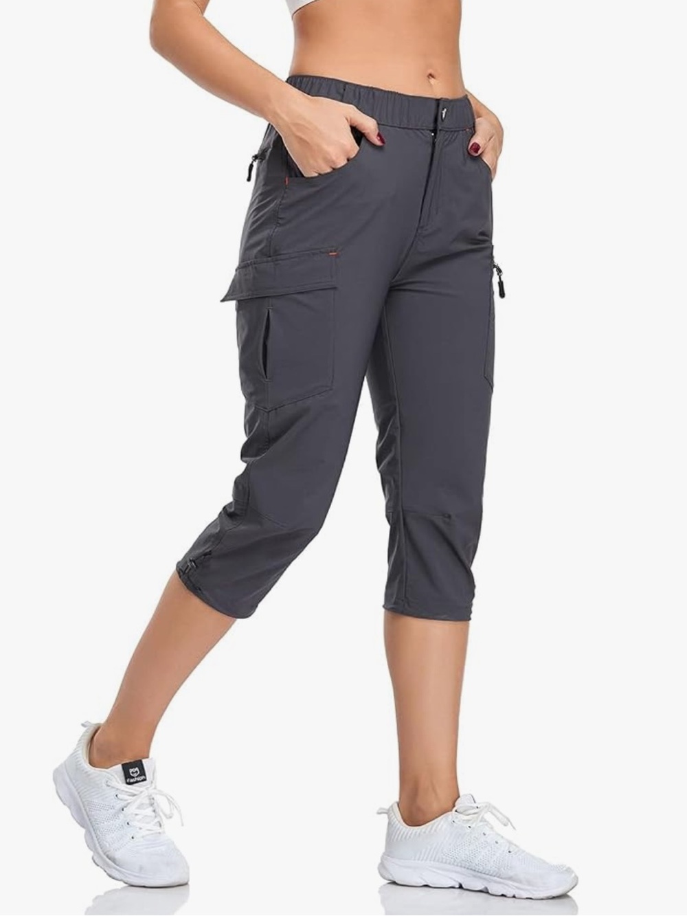 🏋️ Gymbrave Women’s Dark Gray Capri Pants. Size L. EUC!